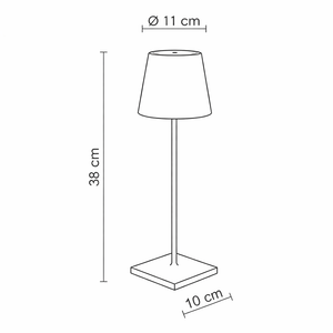 aperçu des fonctions clés : dimmable, rechargeable usb-c, batterie 24h, étanche ip54