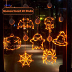 lot de 20 lampes led halloween assortis, guirlande lumineuse orange pour décoration de fenêtre festive