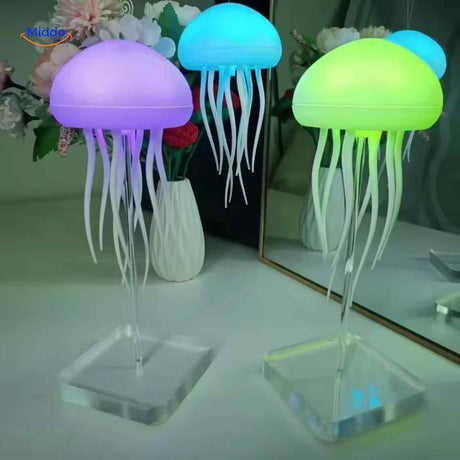 lampe méduse led décorative pour chambre à coucher, veilleuse douce et apaisante