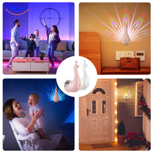 lampe paon murale blanche avec accents chromés, design moderne et élégant
