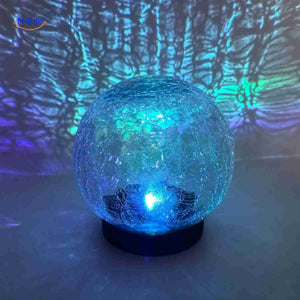 lampe solaire avec effets lumineux bleus magiques et globe en verre