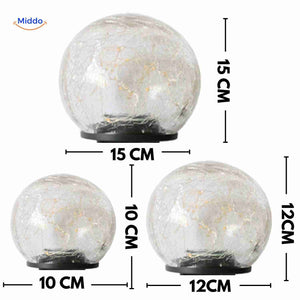 guide des tailles disponibles pour la lampe solaire globe led