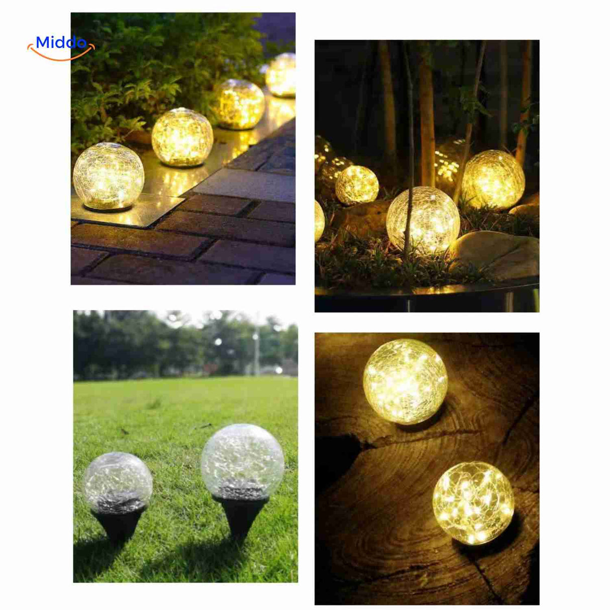 lampe solaire led boule pour la décoration d'un chemin de jardin