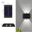 applique solaire murale double tête en lumière blanche froide, coloris disponible pour extérieur