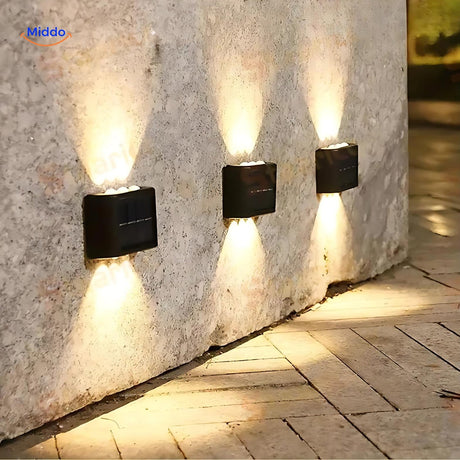 applique solaire murale double tête éclairant chaque espace extérieur, idéale pour jardin et terrasse