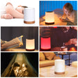 lampe tactile rechargeable dans différents espaces de vie avec plusieurs coloris d'ambiance