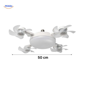 lampe ventilateur LED de 50 cm pour usage domestique, idéale pour chambre ou salon