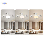 lampe ventilateur de salon avec éclairage LED réglable en trois températures de couleur