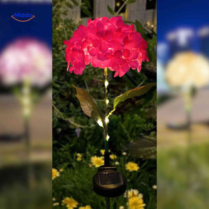 lanterne solaire hortensia rouge éclairage extérieur solaire pour jardin et balcon