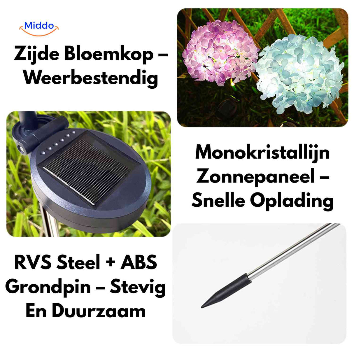 fiche technique et spécifications de la lanterne solaire hortensia florale décorative