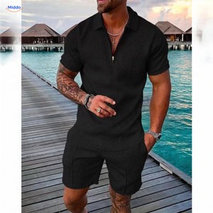 Ensemble été Leander homme polo et short noir