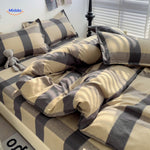 linge de lit bébé set 4 pièces motif grands carreaux, idéal pour chambre bébé cosy