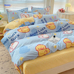 linge de lit bébé set 4 pièces motif petits canards mignons, parfait pour chambre de bébé