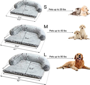 gros plan des fixations et du bord de protection du lit pour chien sur meuble