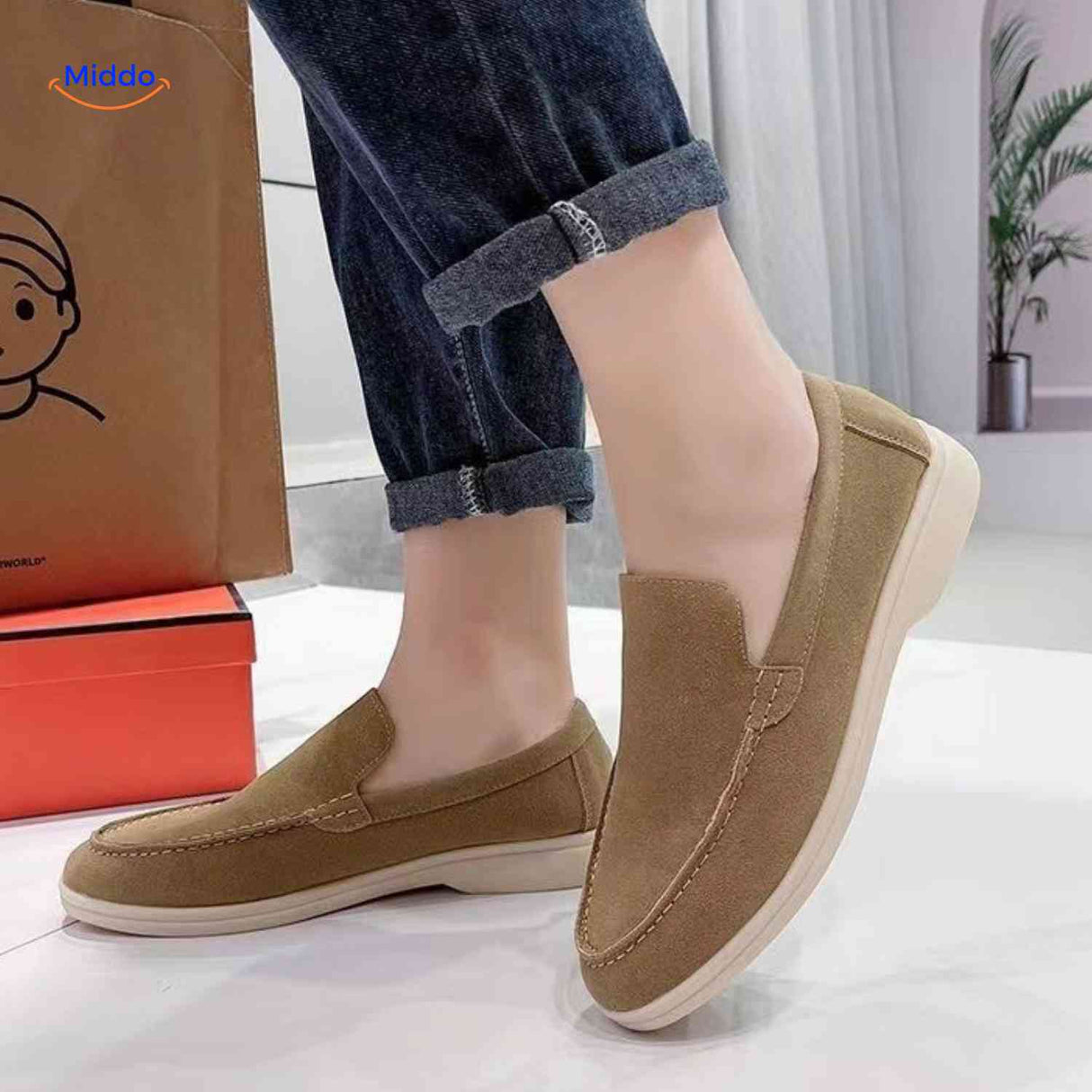 loafers sable en suède pour homme, alliant confort et style au quotidien