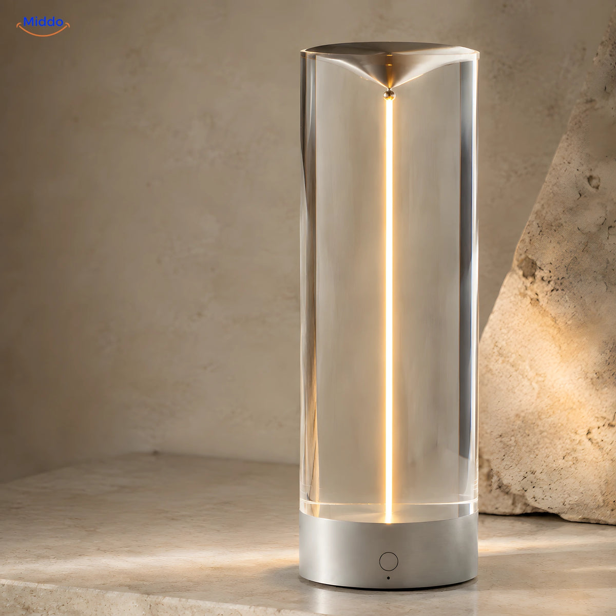 détail de la lampe Luminex Premium ronde avec abat-jour platinum crystal middo-paris.fr
