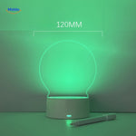 luminote bureau lamp ronde maten op groen verlicht paneel middo.nl