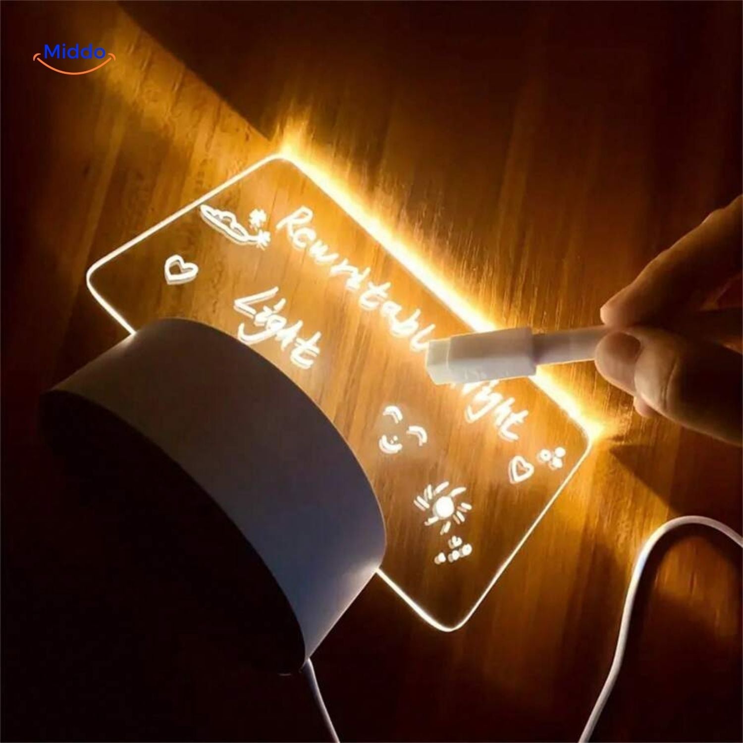 luminote bureau lamp verlicht paneel tekst wissen middo.nl
