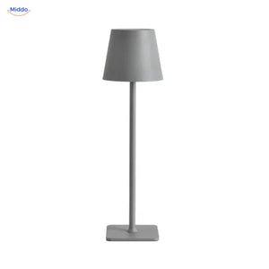 Lampe de table Lumiset rechargeable en gris, variateur tactile