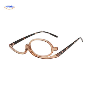 lunettes maquillage pivotantes brun transparent avec branches effet écaille de tortue