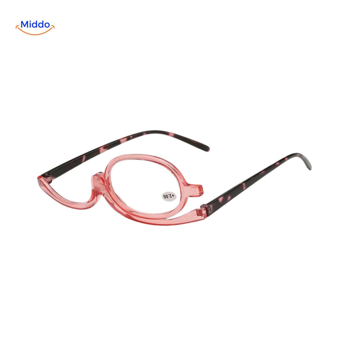 lunettes maquillage grossissantes rose avec branches noires pour maquillage précis