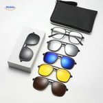 lunettes de soleil magnetiques avec monture et cinq verres interchangeables inclus dans le kit complet