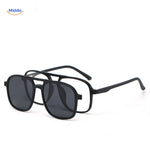 lunettes de soleil utilisables de jour comme de nuit grace aux clips magnetiques interchangeables