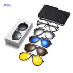 verres polarises interchangeables avec filtre anti-reflets et etui rigide pour lunettes de soleil
