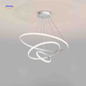 lustre anneau led blanc, suspension anneau minimaliste et économe en énergie