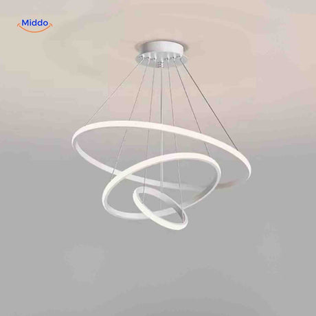 lustre anneau led blanc, suspension anneau minimaliste et économe en énergie