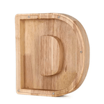 Houten alfabet spaarpot letter D met ingebouwde spaarvak.