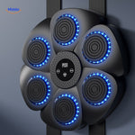 sac de boxe smart rond avec six capteurs et leds bleus pour entraînement interactif