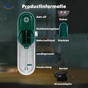 infographie machine à cigarettes électrique avec caractéristiques et informations produit