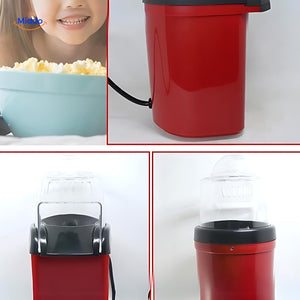 machine à popcorn mini au design compact avec infographie des principales fonctionnalités