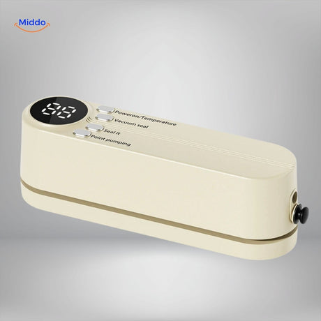 machine sous vide compacte en coloris creme avec design epure et moderne pour la cuisine