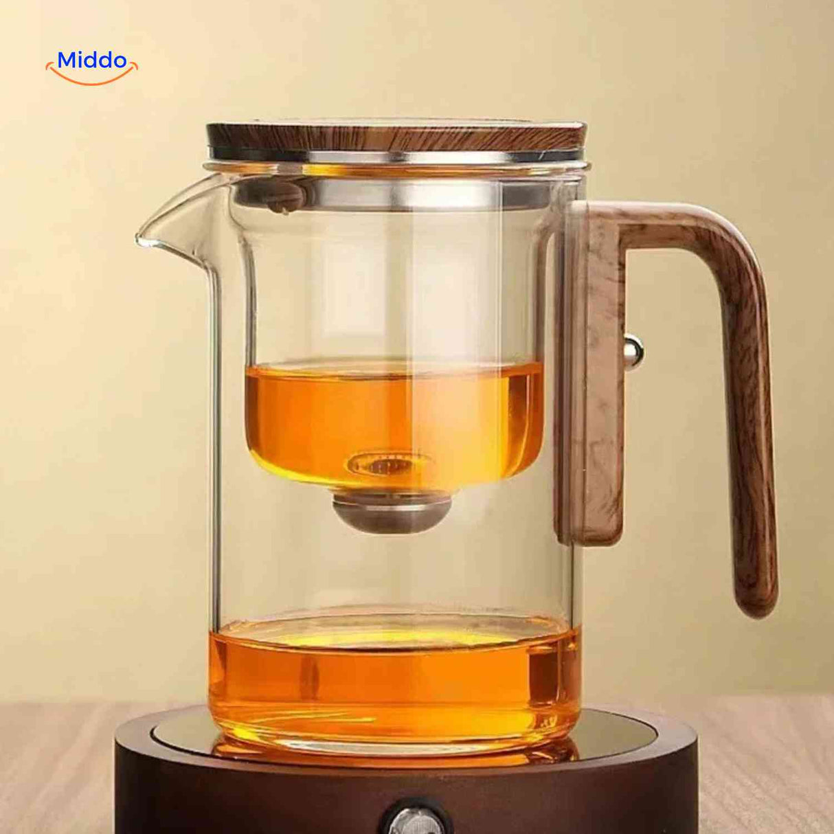 Théière magnétique Magnetea en verre avec filtre, vue produit 5