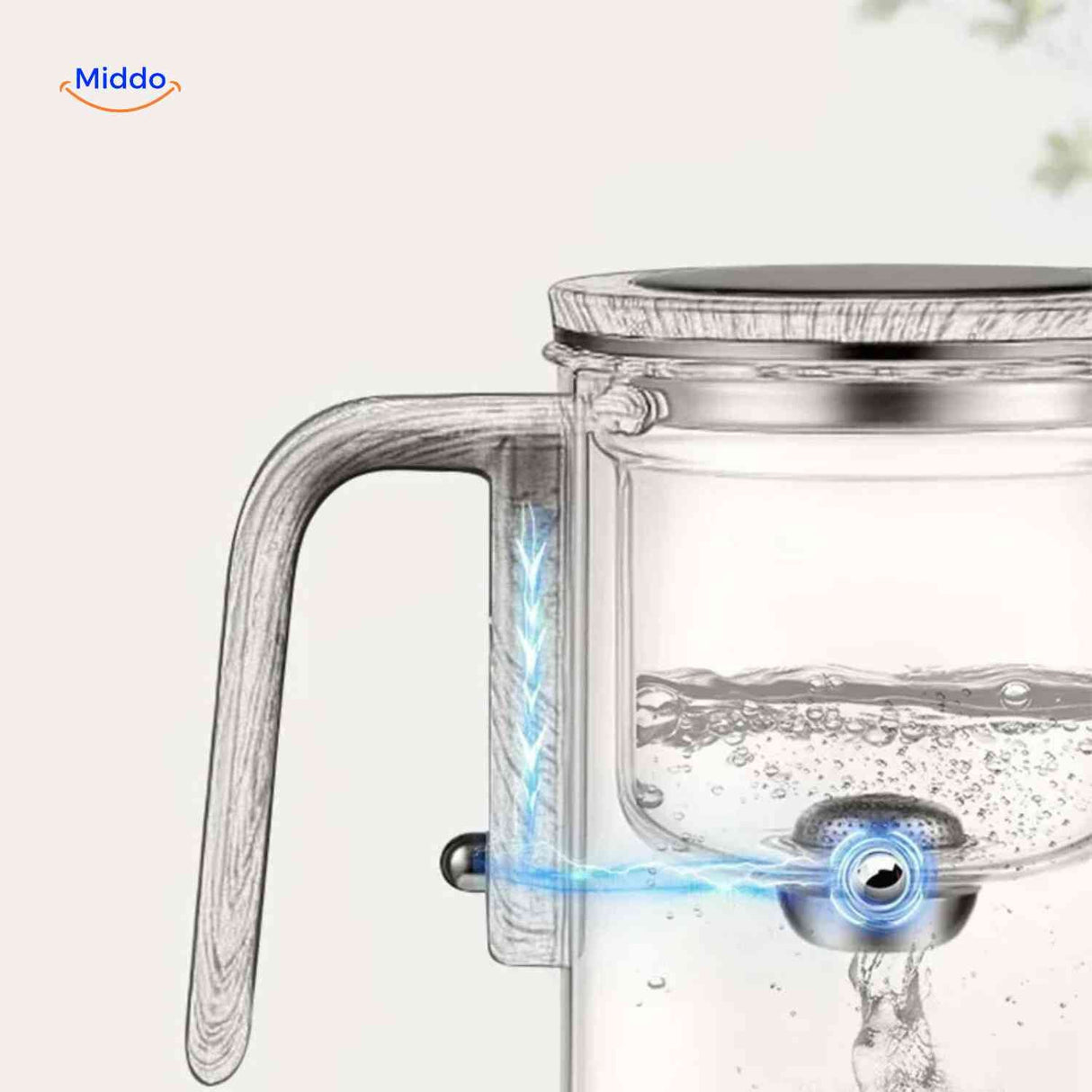 Théière magnétique Magnetea en verre avec filtre, vue produit 17