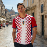 maillot supporter coupe du monde 2026 Croatie coloris rouge et blanc, vue de face