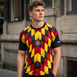 maillot de supporter coupe du monde 2026 Allemagne tricolore rouge jaune noir, football homme