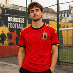 maillot de supporter coupe du monde 2026 Belgique rouge, tenue football homme