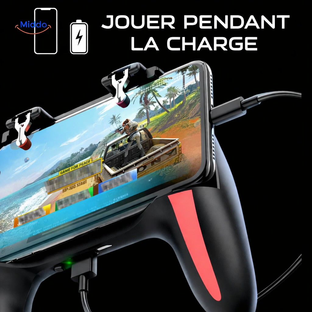 manette de jeu mobile gameflex h10 avec grip fps et ventilateur intégré, vue principale