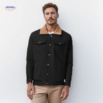 manteau homme hiver WinterFlex coloris noir avec col marron, style et confort réunis