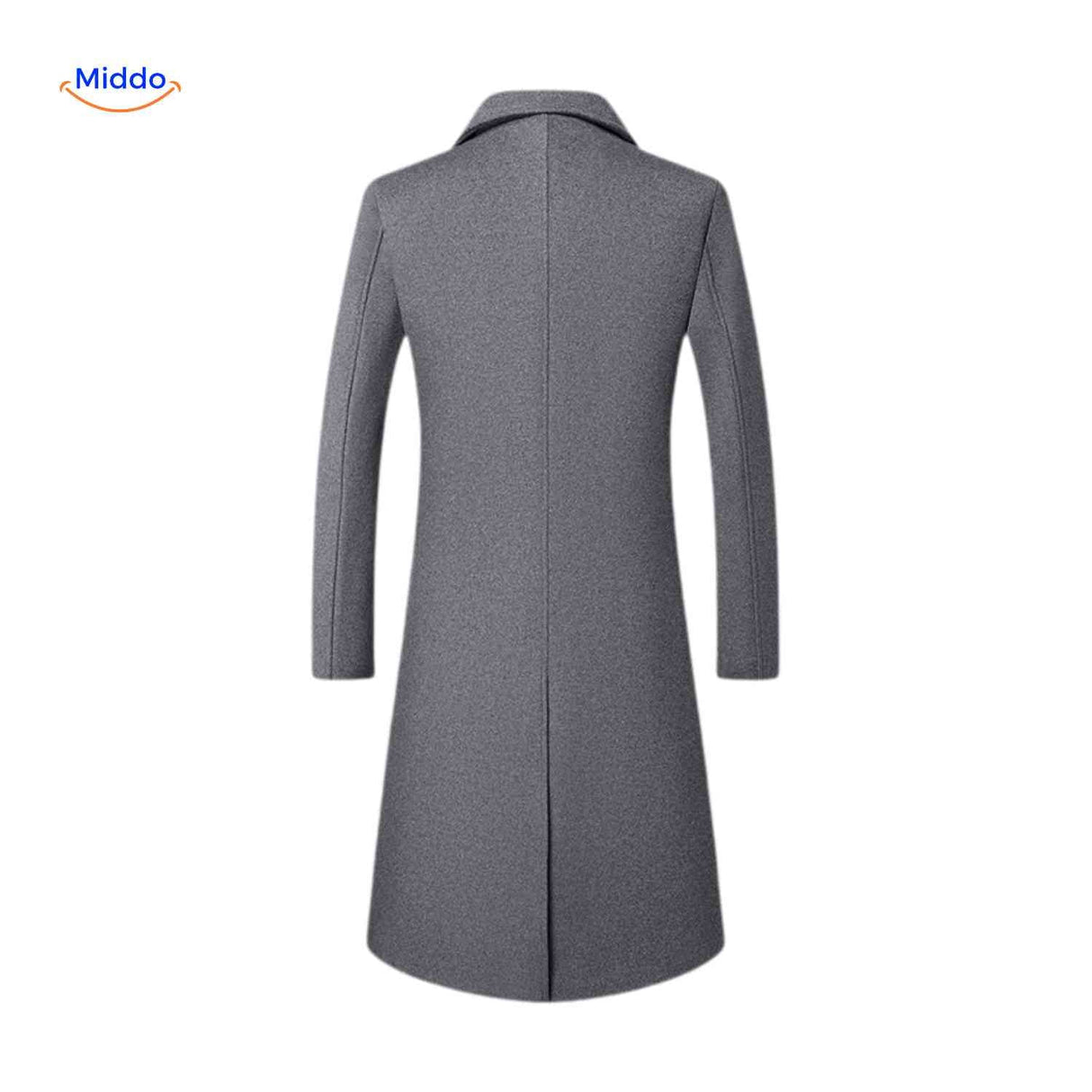 manteau long en laine gris pour homme, coupe hiver élégante et chaleureuse