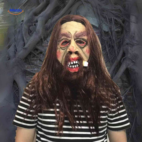 masque de bûcheron négligé avec capsule dans la bouche pour look d'horreur original
