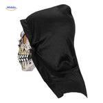 masque crâne effrayant halloween avec capuche noire, look reaper redoutable