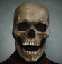 masque crâne gris avec bouche ouverte, sculpture réaliste pour halloween