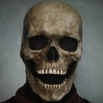 masque crâne gris avec bouche ouverte, sculpture réaliste pour halloween