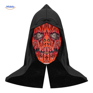masque crâne rouge feu halloween, design intense et terrifiant
