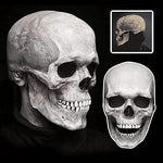 masque crâne halloween vu de face et de côté, design réaliste détaillé