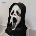 masque halloween horreur avec bouche ouverte, effet terrifiant